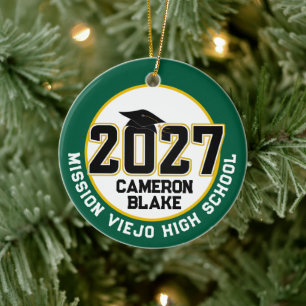 Letterman Class of 2027 Photo Graduation Ceramic Ornament