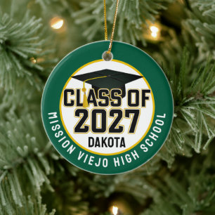 Letterman Class of 2027 Photo Graduation Ceramic Ornament