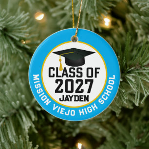 Letterman Class of 2027 Photo Graduation Ceramic Ornament
