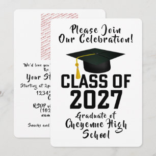 Letterman Class of 2027 Photo Graduation Invitation