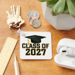 Letterman Class of 2027 Photo Graduation Key Ring<br><div class="desc">* Congrats to the graduate of the Class of 2027! * Keychains have several shape and style options. * Nice gift for grad, stocking stuffer or small token of congrats. * Show your school colors! * Add student photo(s) to the back of the double sided key ring. * Choose font...</div>