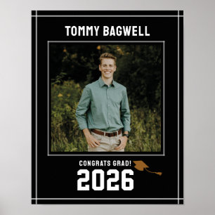 LETTERMAN GRAD Black Custom Photo Welcome Sign