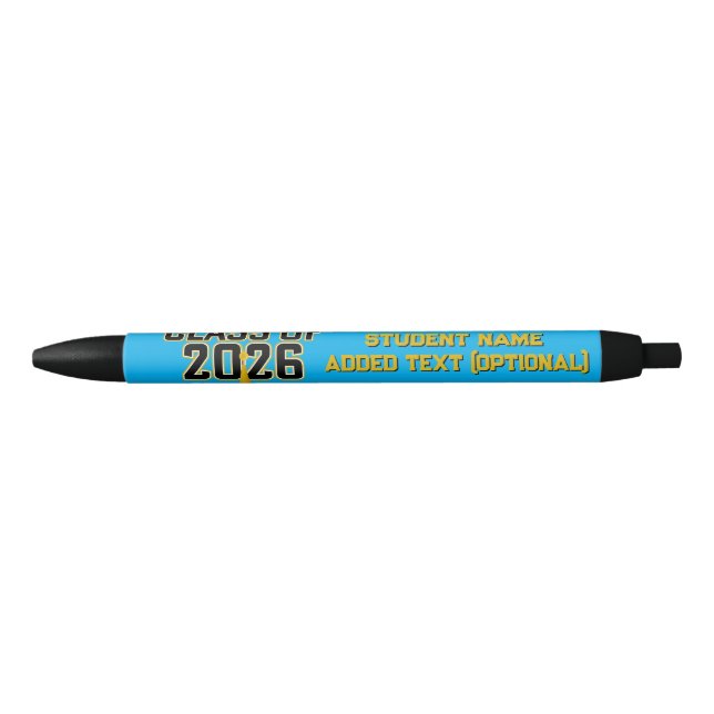 Letterman Grad Cap Class of 2026 Graduation  Black Ink Pen (Front)