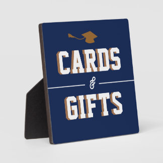 Letterman Graduation NAVY Cards & Favours  Plaque