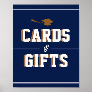 Letterman Graduation NAVY Cards & Favours Poster