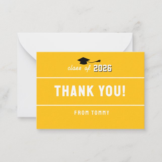 Letterman Graduation School Colours Yellow Card (Front)