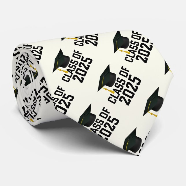 Letterman Style Class of 2025 Graduation Tie (Rolled)