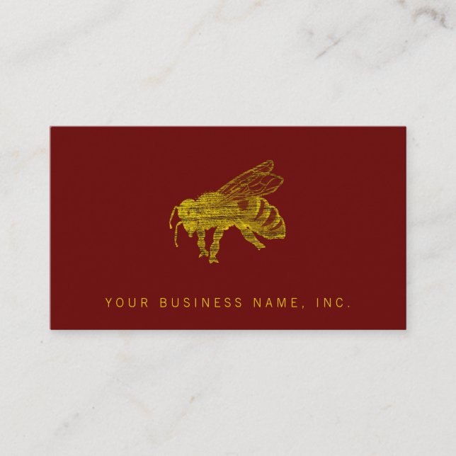 Letterpress Bee Business Card (Front)