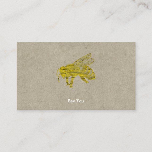 Letterpress Bee Business Card (Front)