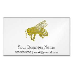 Letterpress Bee Magnetic Business Card