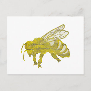 Letterpress Bee Postcard
