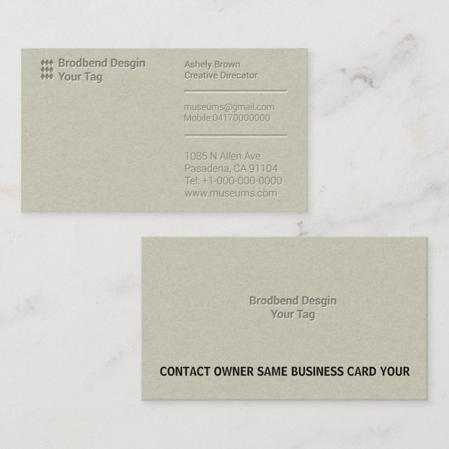 Letterpress Business Man Company Business Card (Front/Back)