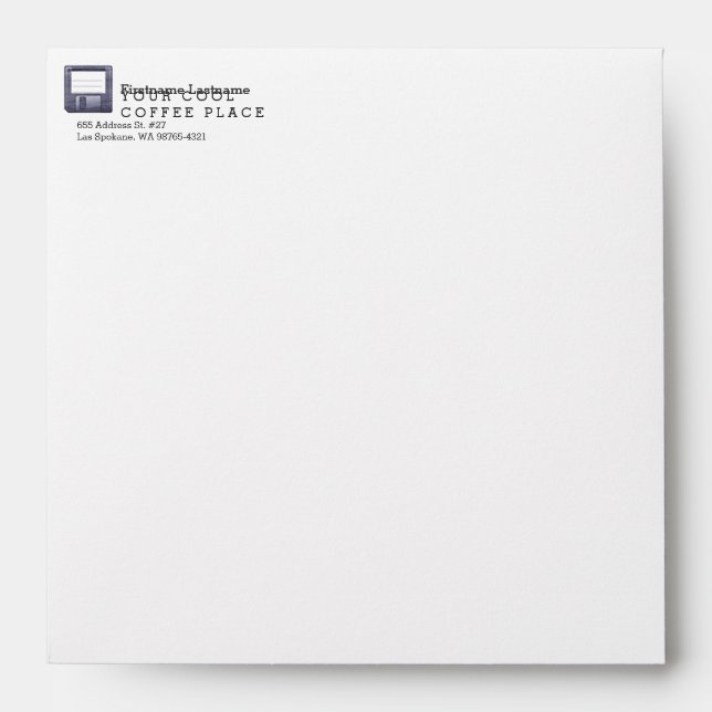 Letterpress Floppy Disc Envelope (Front)