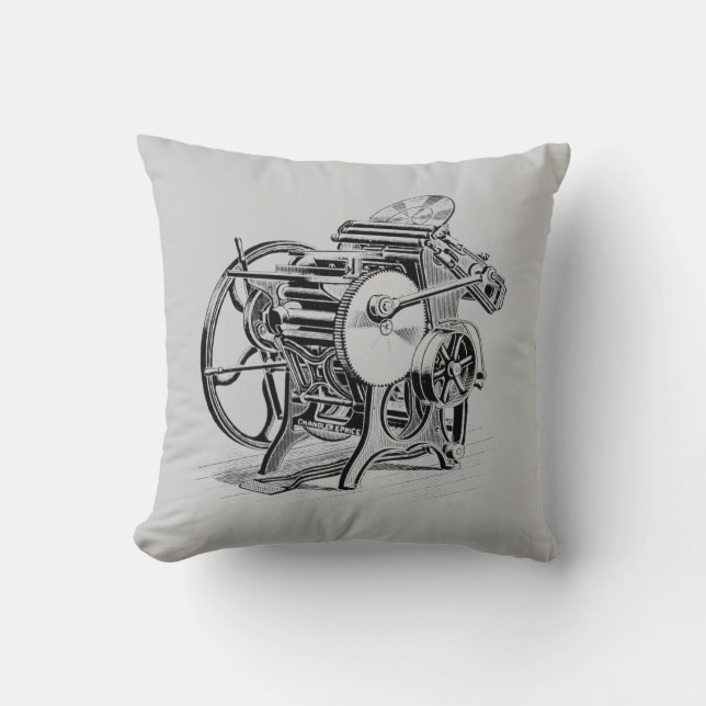 Letterpress printing press Chandler & Price pillow (Front)