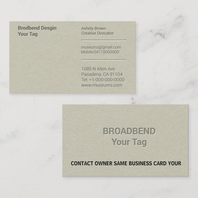 Letterpress Simple Business Man Company Card (Front/Back)