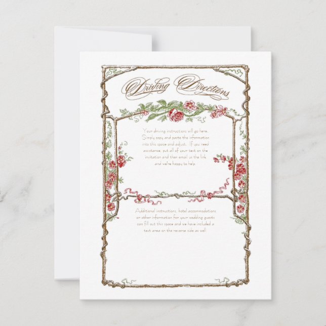Letterpress Style Vintage Faux Bois Trellis - Red Invitation (Front)