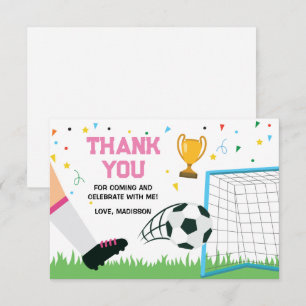 Letterpress Thank You Card Soccer Sport Birthday (