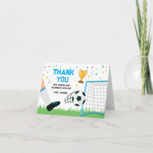 Letterpress Thank You Card Soccer Sport Birthday (