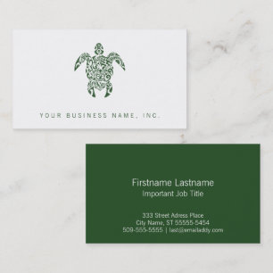 Letterpress Tribal Style Turtle Business Card