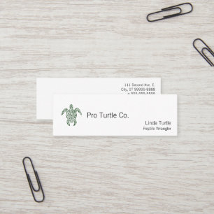 Letterpress Tribal Style Turtle Mini Business Card