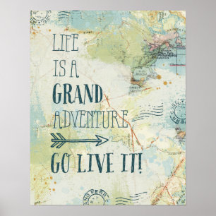 Letterpress USA Map Poster