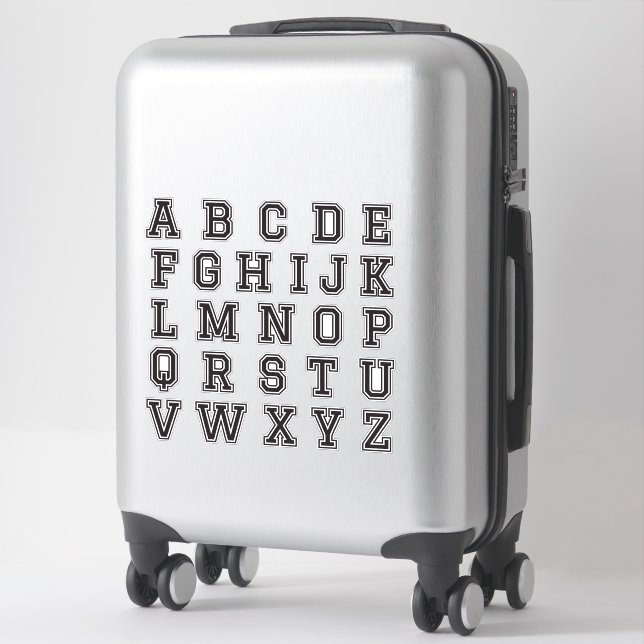 Letters A-Z alphabet black college sports font (Suitcase)
