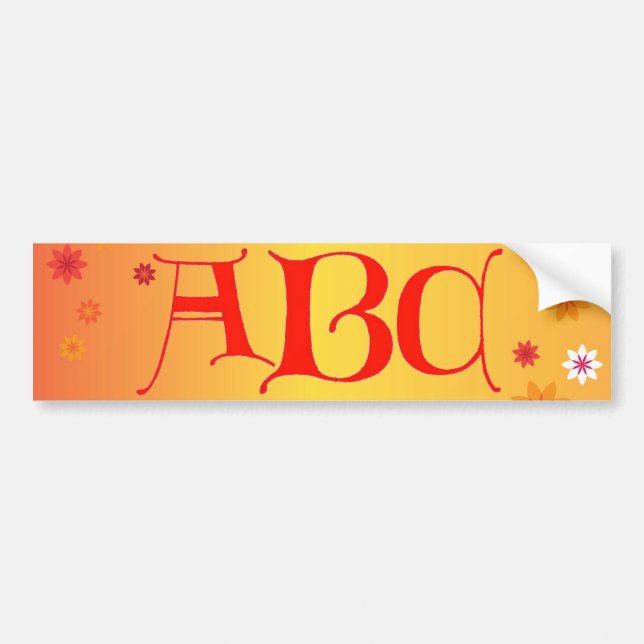 Letters ABC Bumper Sticker (Front)