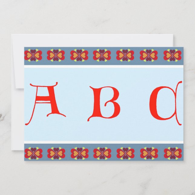 Letters ABC Invitation (Front)