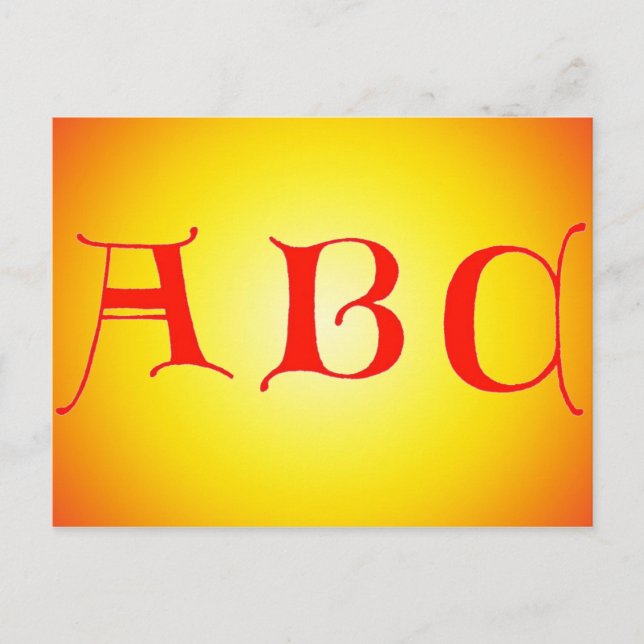 Letters ABC Postcard (Front)