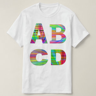 Letters ABCD Rainbow Design T-Shirt