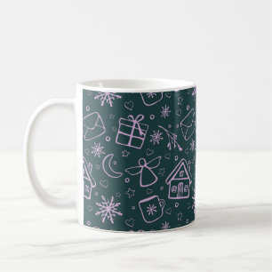 Letters, Angels, Snowflakes, Gifts, Hearts & Stars Coffee Mug