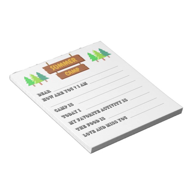 Letters From Camp Fill in the Blank Notepad (Angled)