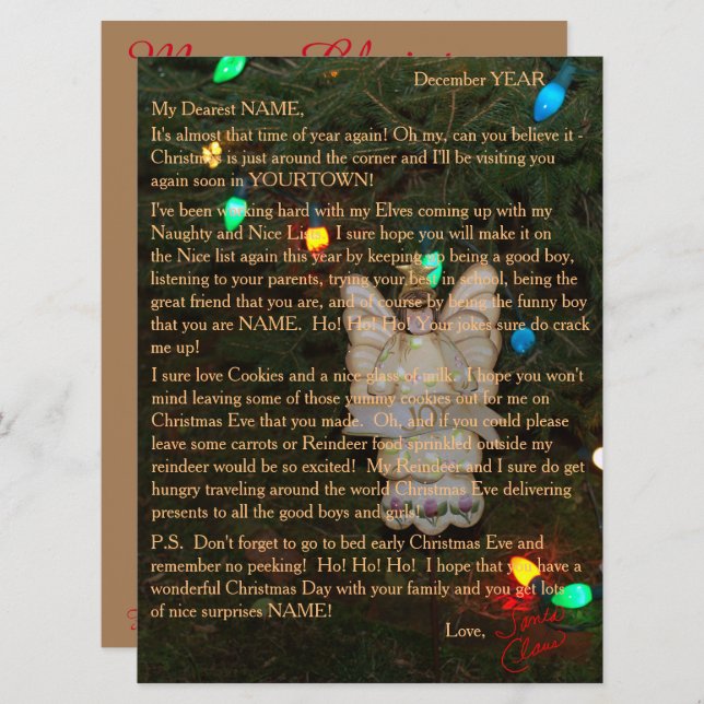 Letters from Santa Angel Lights Holiday Card (Front/Back)