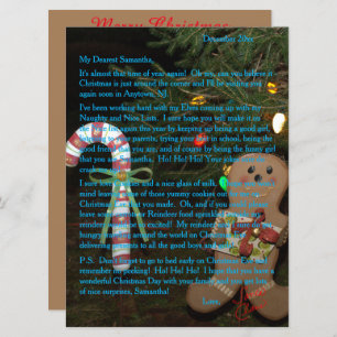 Letters from Santa Gingerbread Blue 6.5 x 8.75 Holiday Card