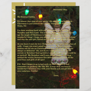 Letters from Santa Gold Angel Lights Name