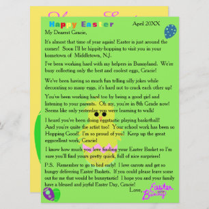 Letters from the Easter Bunny Pink Chick Egg Holiday Card