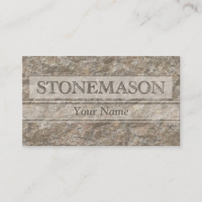 Letters in carved stone business card (Front)