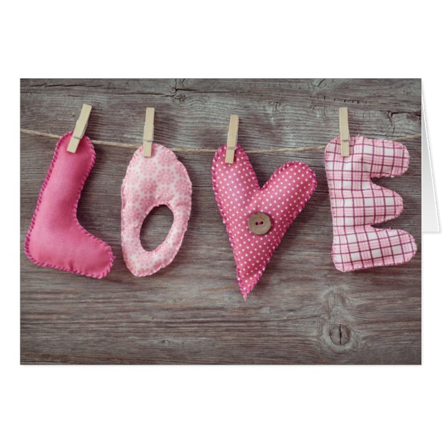 Letters Love on Wooden Table (Front Horizontal)