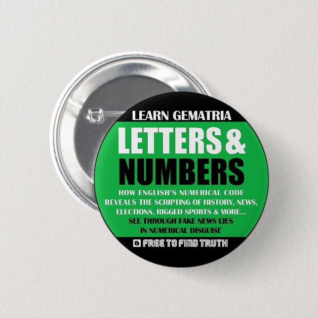 Letters & Numbers (Book Promotion Button) 6 Cm Round Badge (Front & Back)