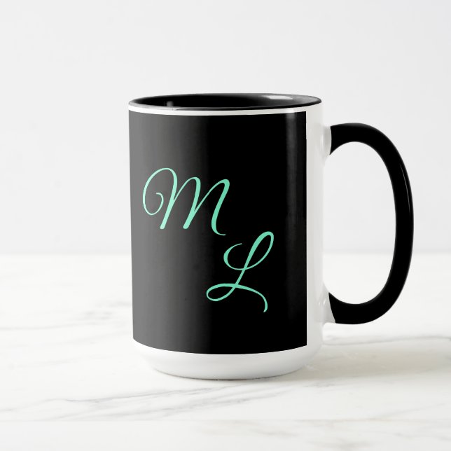 Letters of Grace on a Black Mug (Right)