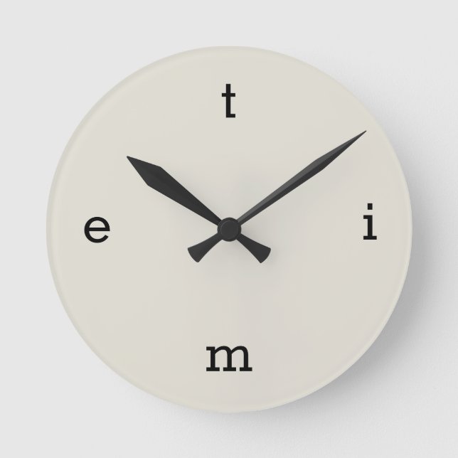 Letters of TIME Round Clock (Front)