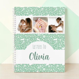 Letters To Baby Mint Bunny Photo Collage Notebook