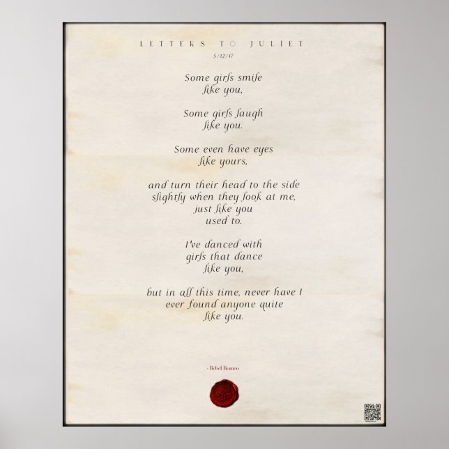 Letters to Juliet Print 🌹🗡 44/49 (Front)