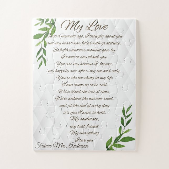 Letters to my Future Husband Jigsaw Puzzle (Vertical)