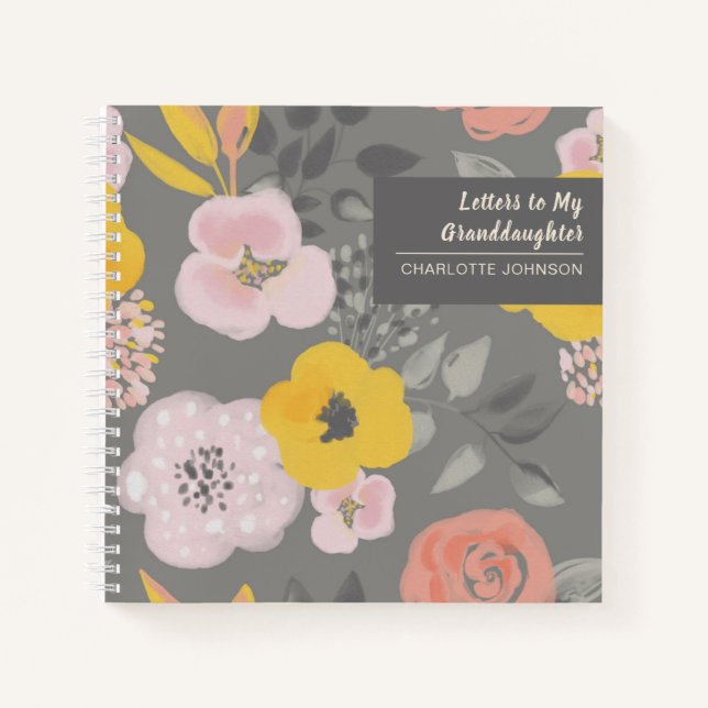 Letters to My Granddaughter Flowers Keepsake Notebook (Front)