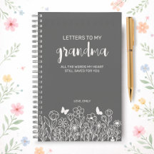 Letters to My Grandma Grief Journal in Ash Grey
