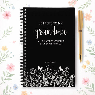 Letters to My Grandma Grief Journal in Black