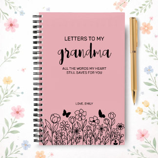 Letters to My Grandma Grief Journal in Blush Pink