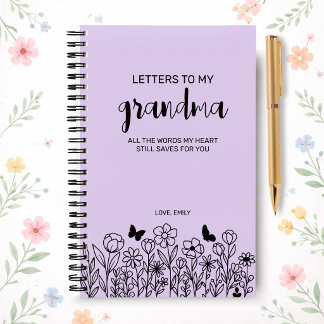 Letters to My Grandma Grief Journal Lilac Purple
