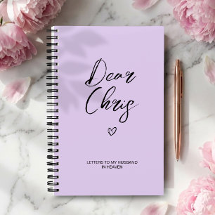 Letters to My Husband Grief Journal Lilac Purple